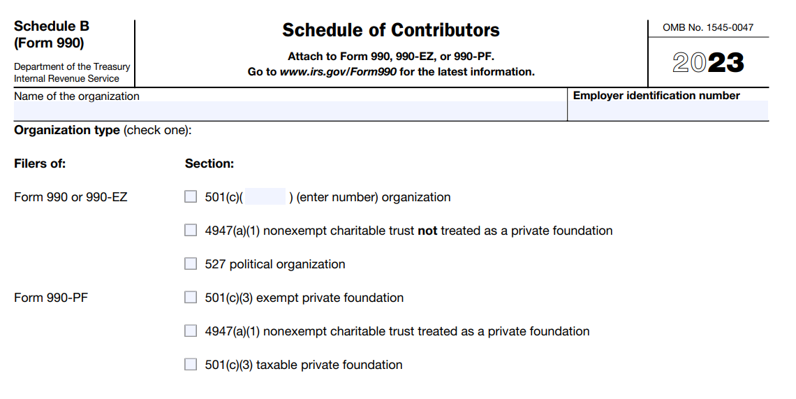 Information Required to Report on
Schedule B